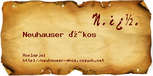 Neuhauser Ákos névjegykártya